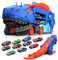 RoserRose Camion Jouet Dinosaure avec 10 Voitures – Cadeau Enfant 3 Ans – Transporteur de Véhicules Portable pour Garçons et Filles