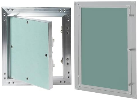 Revisionsklappe 30×30cm Revisionstür - Aluminium-Rahmen Wartungsöffnung | Gipskarton Wartungstür, Wartung Reinigungsklappe für Feuchtraumgeeignet, Trockenbau