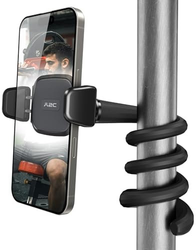 A2C Flexible Handyhalterung für Fitnessstudio, Laufband, Peloton, Kinderwagen, Einkaufswagen, Schreibtisch, tragbare Schwanenhals-Halterung mit 41,9 cm langem Arm für Smartphones mit 11,9 cm - 17,5 cm
