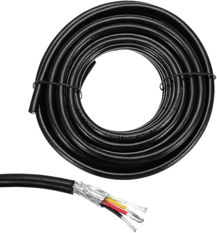 sourcing map 1 cable blindado UL2464 de 18 AWG, 7,6 m, 300 V, 4 conductores, PVC eléctrico CNC con blindaje de doble capa para electrodomésticos, cableado automotriz