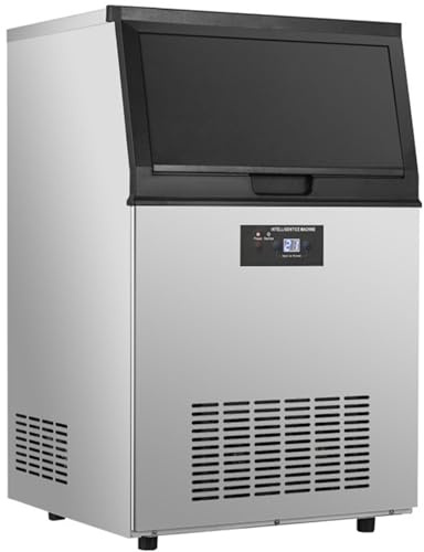 SHENGSHIYU Macchina per Ghiaccio Commerciale ca. 80 kg/Giorno Macchina Cubetti di Ghiaccio capacità Stoccaggio ca. 15 kg,Macchina per Fare Il Ghiaccio Professionale Bar,Catering,Cucina Commerciale