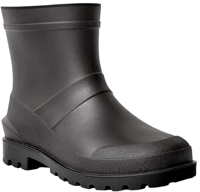 LOIJMK Stivali di gomma da uomo, corti, impermeabili, da pioggia, antiscivolo, in gomma, da giardino, a, 39 EU