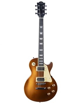 EKO GUITARS – LS-300 E-Gitarre, Korpus aus Pappel, Ahornhals, Griffbrett aus Laurel, 2 Humbucker-Pickups, Tune-O-Matic Steg, 22 Bünde, Standard Mensur, Farbe Gold