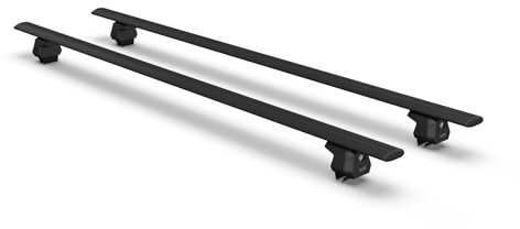 Travall Dacia Duster 2017-2024 Roof Bars Compatible Black Auminium Lockable Car Roof Rack Fits Open Rails 1150mm 100KG Load Capacity T-Track System Cross Bars Set of 2