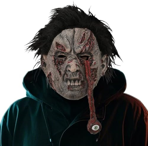 Acxilexy Halloween Mask, Scary Zombie Masks, Realistic Full Head Scary Halloween Bloody Eyes Mask for Unisex Adults Men Women Halloweens Costume Props Cosplay Party Accessories
