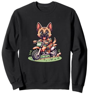 Motorrad Hund Abenteuer Lustige Deo Sweatshirt