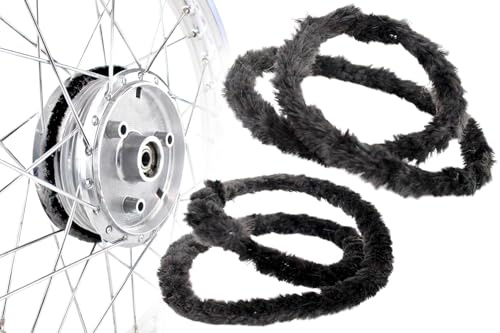 BISOMO Nabenputzringe 2X 56cm Schwarz für Moped, Simson S50 KR51, Mokick, E-Bike, Fahrrad Naben Putzringe