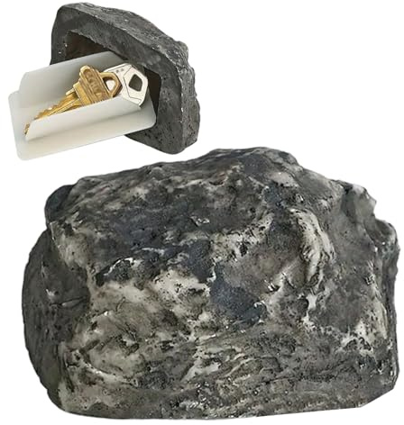 Schlüsselversteck für Draußen, Realistisches Schlüsselstein, Schlüsselversteck Mit Geheimfach, Gefälschter Stein Fühlt Sich An Und Sieht Aus Wie Ein Echter Stein, Schlüsselsafe Aussen
