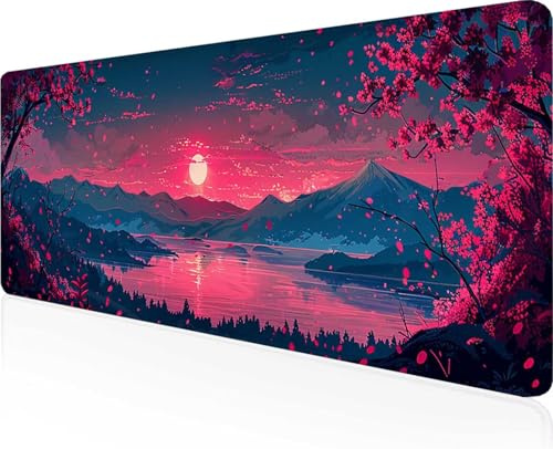 Landschaft Gaming Mauspad Rot Mousepad XXL 1600x800x3mm, Wasserdicht Anti-Rutsch Mouse Pad verbessert Präzision und Geschwindigkeit, Gaming Zubehör für Home Zimmer Deko, Geschenke PjY7990 Y-T