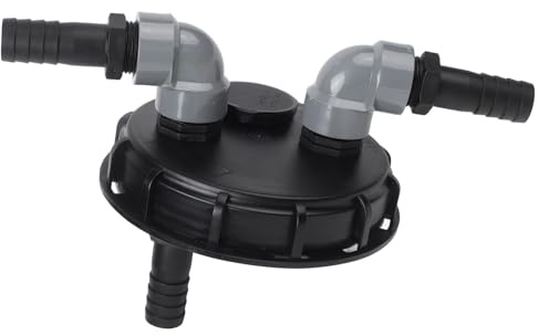 NiuLumea IBC 163 mm per tappo serbatoio con 2 raccordi rapidi da 25 mm, per tappo di tenuta in plastica PP con ventilazione uso industriale/acquario