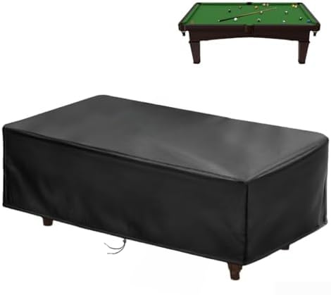 Solaughguy 8ft Pool Table Cover, Heavy Duty 600D Oxford Waterproof Outdoor Billiard Table Protector with Windproof Straps and Buckles, All Weather Full Protection for Garden