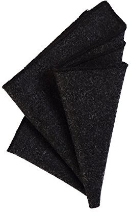 DonDon Fazzoletto da taschino uomo 23 x 23 cm in cotone auto piegante stile tweed monocromatico nero 2