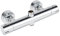 Mitigeur thermostatique rond pour salle de bain Chromé Double sortie supérieure 1,9 cm BSP (25 mm), bas 1/2 BSP (21 mm) (rond)