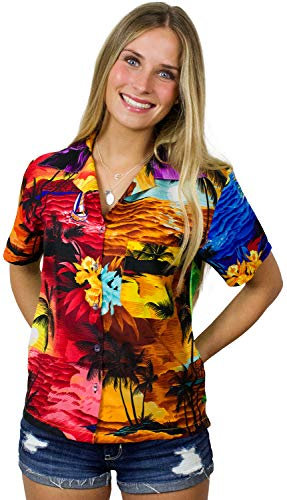 King Kameha Funky-Hawaii-Bluse-Hemd, Kurzarm, Surf, Random-Mixed-Colors, L