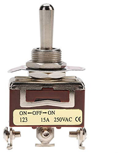SPDT Interrupteur à bascule momentané 3 broches ON-OFF-ON Double bouton poussoir de réinitialisation