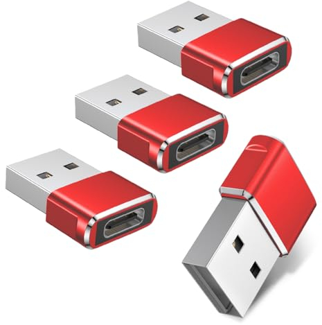 Basesailor USB C Buchse auf USB Stecker Adapter 4Stück,Typ C auf A Ladekabel Adapter für iPhone 11 12 13 Mini Pro Max,Airpods iPad 9 Air 4,Samsung Galaxy M33 M53,S22 S23 Plus Ultra A34 A14 5G,Tab S9