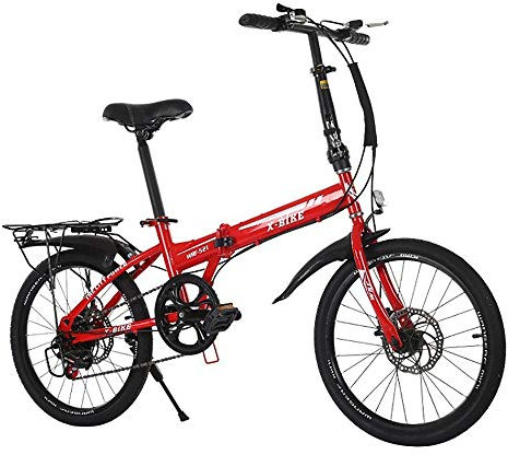 MTTKTTBD Tragbar Faltrad, Unisex Klappfahrrad,Quick-Fold-System,20 Zoll Lightweight Klapprad,Doppelscheibenbremse,First-Class Folding City Bike für Stadtreiten und Pendeln