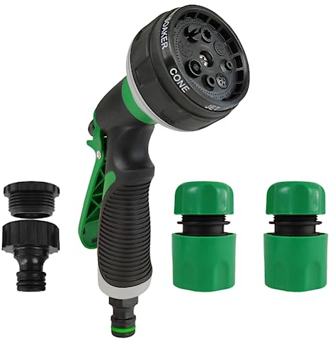 102 Garden Hose Spray Gun Set 8 Patterns High Pressure Nozzles Garden Watering Spray Gun Set Car Wash Spray Gun Pet Shower Nozzle(Green)