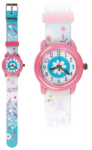 bb Klostermann Kinder Armbanduhr Schwan hellblau mit Stoffarmband