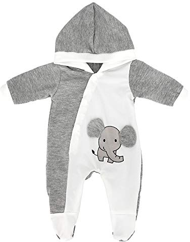 ZWOOS Puppenkleidung für New Born Babypuppen, Pyjama mit Kapuze für Puppen 35-43 cm (Grauer Elefant)