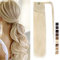 SEGO Ponytail Pferdeschwanz Haarteil Echthaar Zopf Extensions Haarverlängerung Clip in Pony Remy Hair Piece Platinumblond #60 56 cm (95 g)
