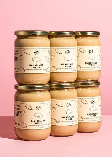 KoRo - Purée d'amandes blanche 6x 500 g - Purée de noix vegan 100% amandes sans additifs