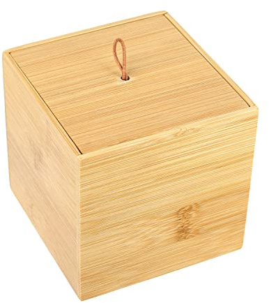 Schramm® Bambus Aufbewahrungsboxen mit Deckel rechteckig 3 Verschiedene Größen Organizer Ordnungsbox, Größe:9 x 9 x 9 cm