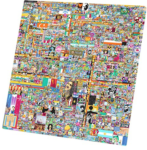 Fabulous Druck auf Leinwand Pixel War 2022 r/place Pixel Art Soziale Netzwerke Meme Internet Geek (60 cm x 60 cm)