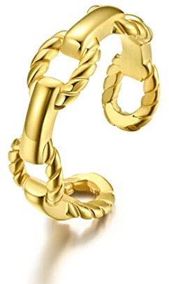 Banemi Partnerring Edelstahl, Ring Männer Design Seil Bedeutungsvolle Geschenke für Freund Größe 49 (15.6)