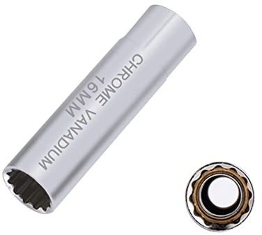 ihreesy Auto Zündkerzennuss, 3/8 Zündkerzen Steckschlüssel Zündkerzenschlüssel Speziell Zündkerzen Nuss Zündkerzen Zwölfkant Zündkerzen Zündkerze Demontagewerkzeug Einsatz,Magnetisch 16mm