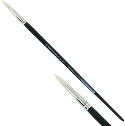 KUM - Acryl- und Ölpinsel Black Line Rund Größe 8 | Malpinsel für Künstler, Künstlerbedarf für Acrylmalerei und Ölmalerei