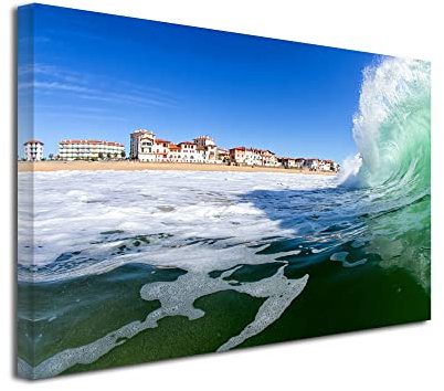 Kunstdruck auf Leinwand, Landschaft, Wanddekoration, Foto auf Leinwand, Großformat, Hossegor Wave 2, 50 x 30 cm