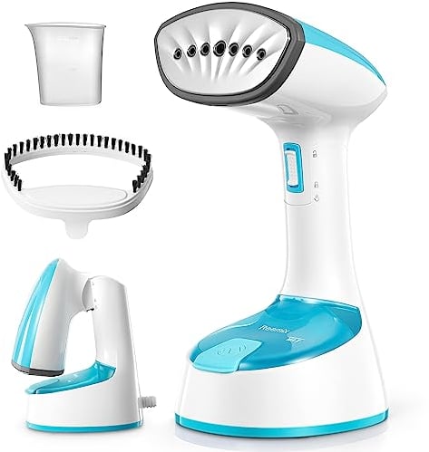 Reemix Ferro da Stiro Verticale, Pieghevole e Portatile Stiratrice Verticale, 20 g/min Vapore Penetrante, Riscaldamento Rapido 25 Secondi, per Casa, Ufficio e Viaggi, 220V(Blu)
