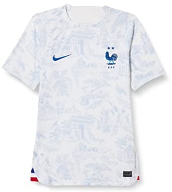 Nike France Homme Season 2022/23 Official T Shirt, White/White/White/Game Royal, XS EU
