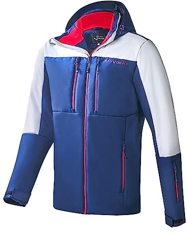 Black Crevice Herren Skijacke I Hochwertige Winterjacke Herren aus 100% Polyester I Modische Herren Skijacke I Wind- & Wasserabweisende Outdoorjacke Herren I Atmungsaktive Ski-Jacke