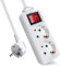 EXTRASTAR Rallonge multiprise avec 2 Prises et Interrupteur, câble 1,5 m pour la Maison, Le Bureau et Les Voyages, 16 A, 250 V, 3680 W, Blanc