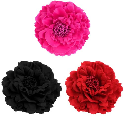 3 Pcs Flower Hair Clip Peony Hairpin Artificial Flower Hair Pins Flower Hair Accessories for Dancer Wedding Bridesmaid Women Girls Party Beach