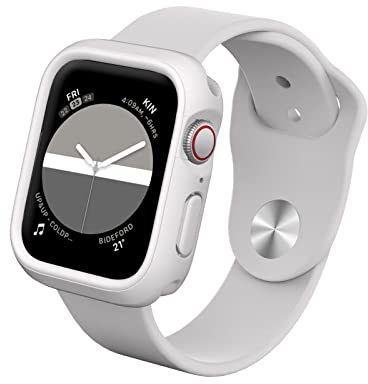 RhinoShield Funda Bumper Compatible con Apple Watch SE 3 / SE 2 / SE/Series 6/5 / 4 [44mm] CrashGuard NX - Diseño Compacto con tecnología Resistente a Impactos, Resistente al Deslizamiento- Blanco