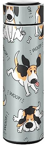 KAAVIYO Guau Perro Lindo Dibujo Animado Botella de Agua Frasco de Vacío Aislamiento de Acero Inoxidable de Prueba de Fugas Agua Botella