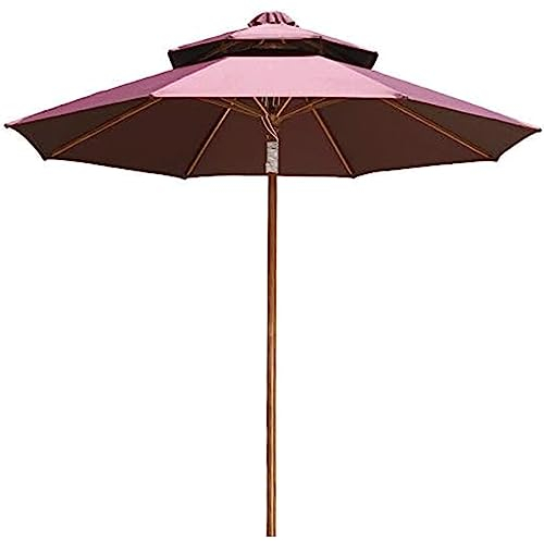 ZUMAHA Verdickung 10 * 10ft runder Terrassenschirm, Strandschirm mit achtsträngigem Rahmendesign, Außenschirm mit stabilem Marmorsockel Robust