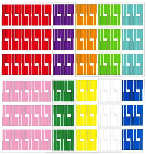 SJBAUTYO Etiquetas Para Cables, Etiquetas Cables, Etiquetas autoadhesivas para cables, 300 adhesivos para cables duraderos, impermeables y resistentes al desgarro, 10 colores, 10 hojas