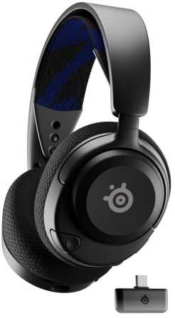 SteelSeries Arctis Nova 4P Wireless Multi-Platform Gaming Headset — 360° Spatial Audio — 2.4GHz High-Speed Wireless — 36 Hr Battery — USB-C — Gen 2 Mic — Playstation, PC, PSVR 2, Switch