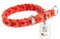 CopcoPet Hundehalsband Würger 25–30 cm x 15mm Rot – Geflochtenes Halsband mit Zugstopp & verchromtem Ring – Aus robustem Fettleder – Für kleine Hunde – Weiches Lederhalsband fürs Training