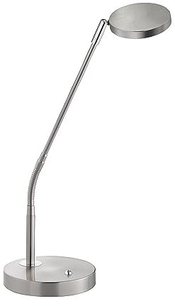FHL easy! | Tischleuchte, Luna | 1x LED 6 Watt inkl. - 2700/6500 Kelvin - 720 Lumen | mit Taster stufenlos dimmbar | CCT stufenlos einstellbar (nickelfarben matt/chromfarben)