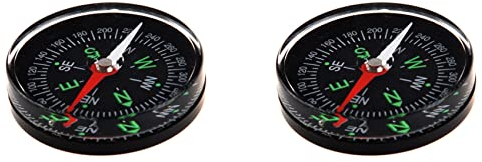 KLKNE Camping-Kompass, 2 Stück, 40 mm, transparent, mit Flüssigkeit gefüllt, für Wandern, Outdoor, Pfadfinder