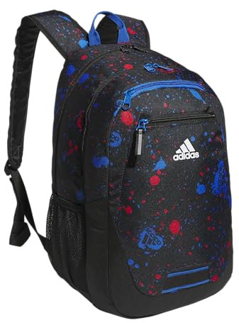 adidas Sac à dos Foundation 6, Noir/bleu roi vif, One Size, Sac à dos de fond de teint pour ordinateur portable, grand sac de sport durable