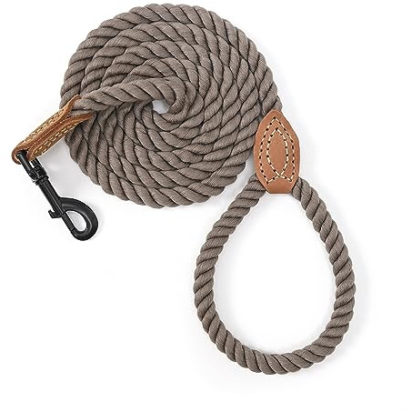 Mile High Life Short Dog Leash, Braided Cotton Rope Leash for Wedding, Walking & Training - Heavy Duty Metal Clasp, 18IN, 1/2 Thick - Ideal for Medium & Large Dogs}
