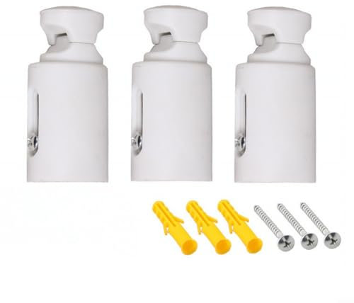 3X Replacement Towel Rail Radiator Brackets Heated Wall Fixing Mounting White Brackets for Heated Towel Rail Radiators Fits Curved or Flat Towel Warmers