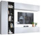 Wohnwand Kodita, Anbauwand, Fernsehschrank, Schrankwand, Mediawand, Wandregal, Schrank, TV-Lowboard (Weiß/Graphit)