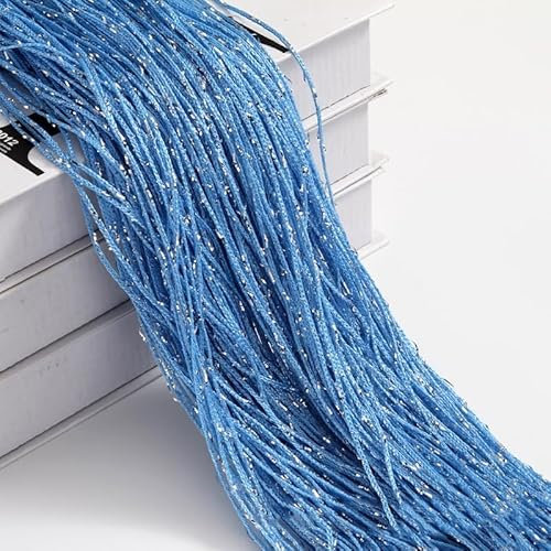 2 Stück 100 x 200 cm Fadenvorhang Fadengardine Fliegenvorhang Terrassentür Dekovorhang Raumteiler Türvorhang Fenstervorhang Fadenvorhänge Seilvorhang für Türen, Wohnzimmer Dekoration -Himmelblau